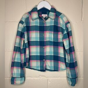 Cat & Jack Girls Flannel Shirt Size S (6/6X)
